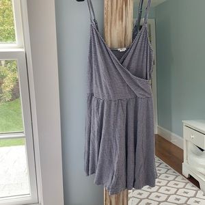 Blue and white romper